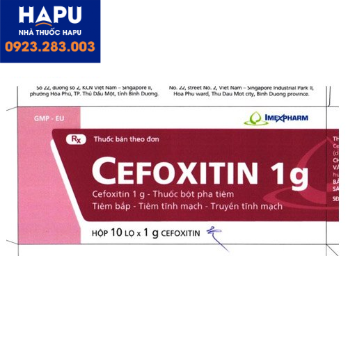 Thuốc Cefoxitin 1g giá bao nhiêu