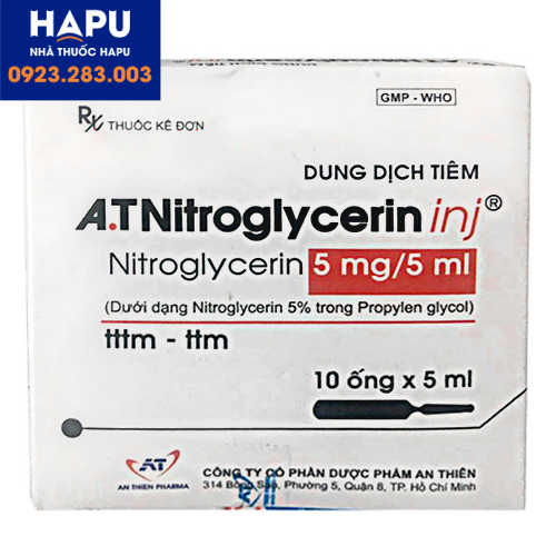 Thuốc A.T Nitroglycerin inj là thuốc gì